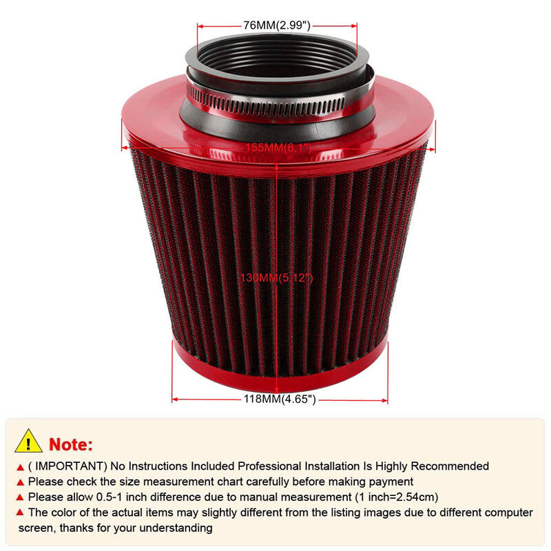 3-inch 76mm General Motors Cold Intake Air Filter High Performance Replacement - n