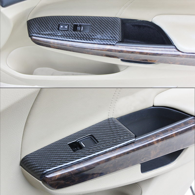 for Honda Accord 2008-2012 Carbon Fiber ABS Window lift panel switch cover trim