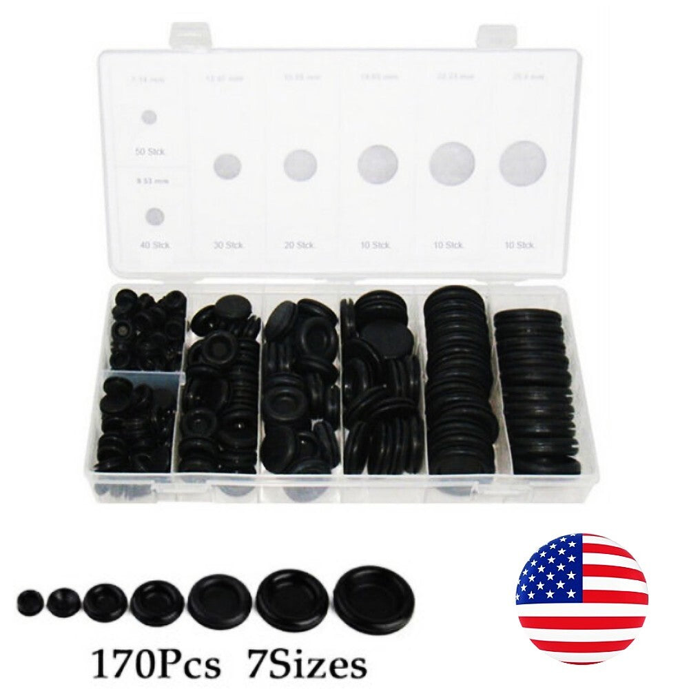 170 pieces/sets of rubber grommet firewall hole plug wire gasket kit in US stock - n