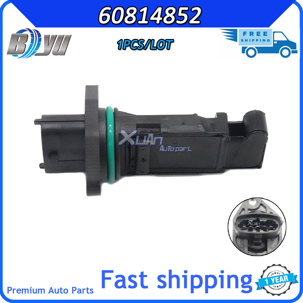 60814852 for Fiat Marea 1998-2007 1PCS Vehicle Mass Air Flow Sensor Replacement