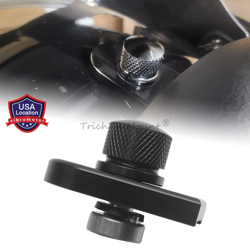 1/4''Black Rear for Seat Bolt Screw Mount Tab Knob Cover Nut Fit for Harley Davidson Q