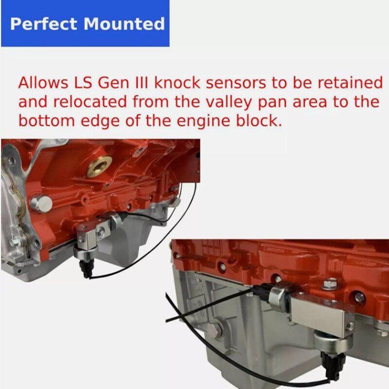 Knock Sensor Relocation Mount Kit for 1997-2007 General Motors Gen III LS V8 Engines