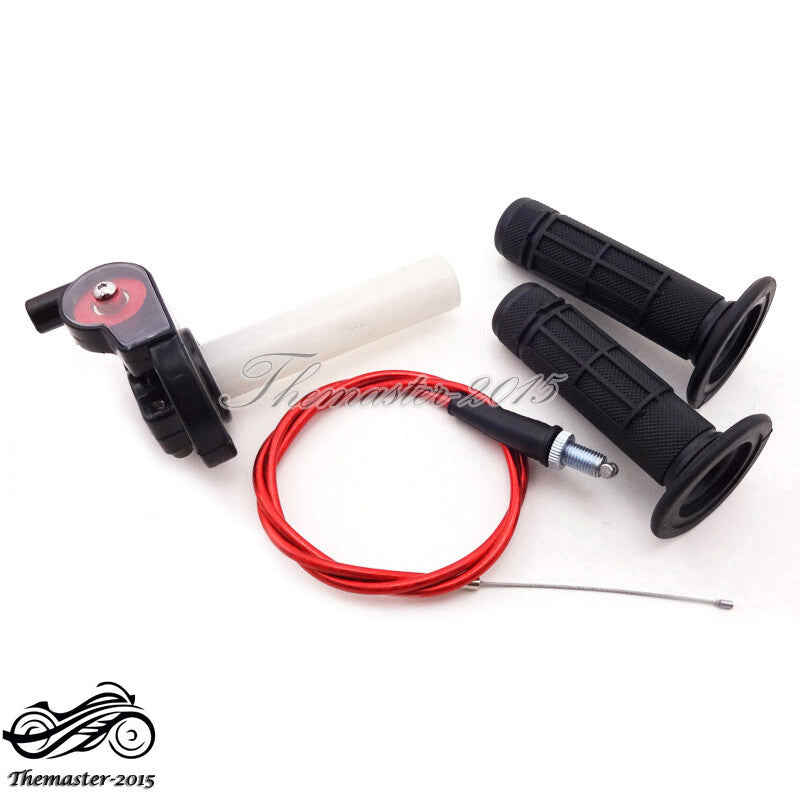 Twist Throttle Cable Hand Grips For Chinese 110 125 140cc SSR Kayo Dirt Pit Bike Q