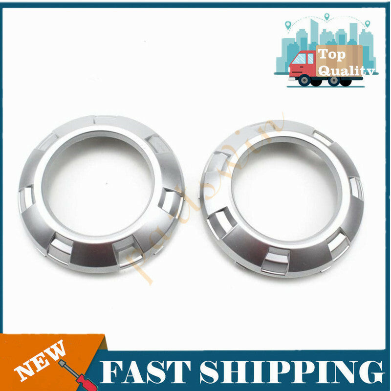 2-Piece Silver Front Fog Light Protective Cover Frame for Pajero Montero n