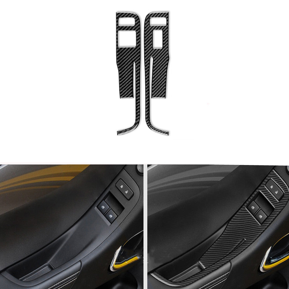 2Pcs Carbon Fiber Center Control Panel Cover Trim Type A for Suzuki Grand Vitara v