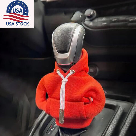 2PC Car Gear Shift Cover for Mini Hoodie Car Gear Shift Knob Cover Shirt Orange Q