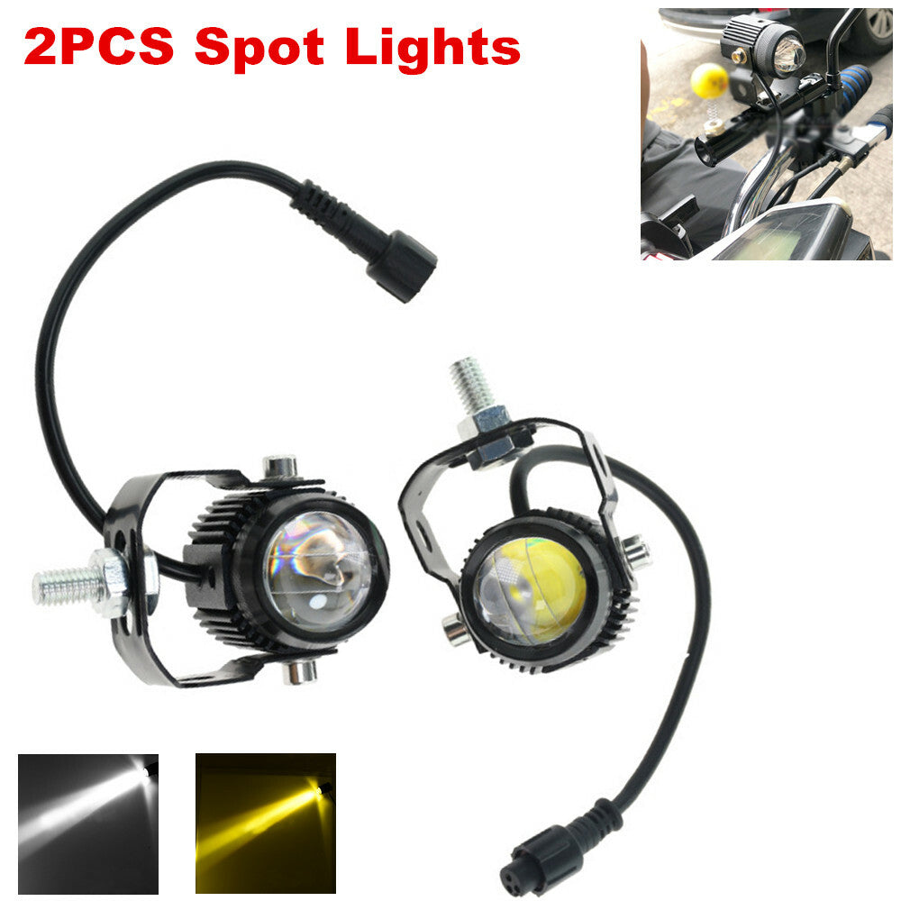 2-Pack Motorcycle All-Terrain Vehicle UTV LED Headlights and Driving Fog Lights n
