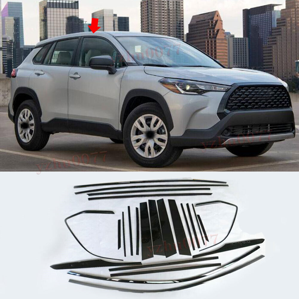 for Toyota for Corolla 22-24 Cross Steel Black Window Sill Post Strip Cover Trim 24P