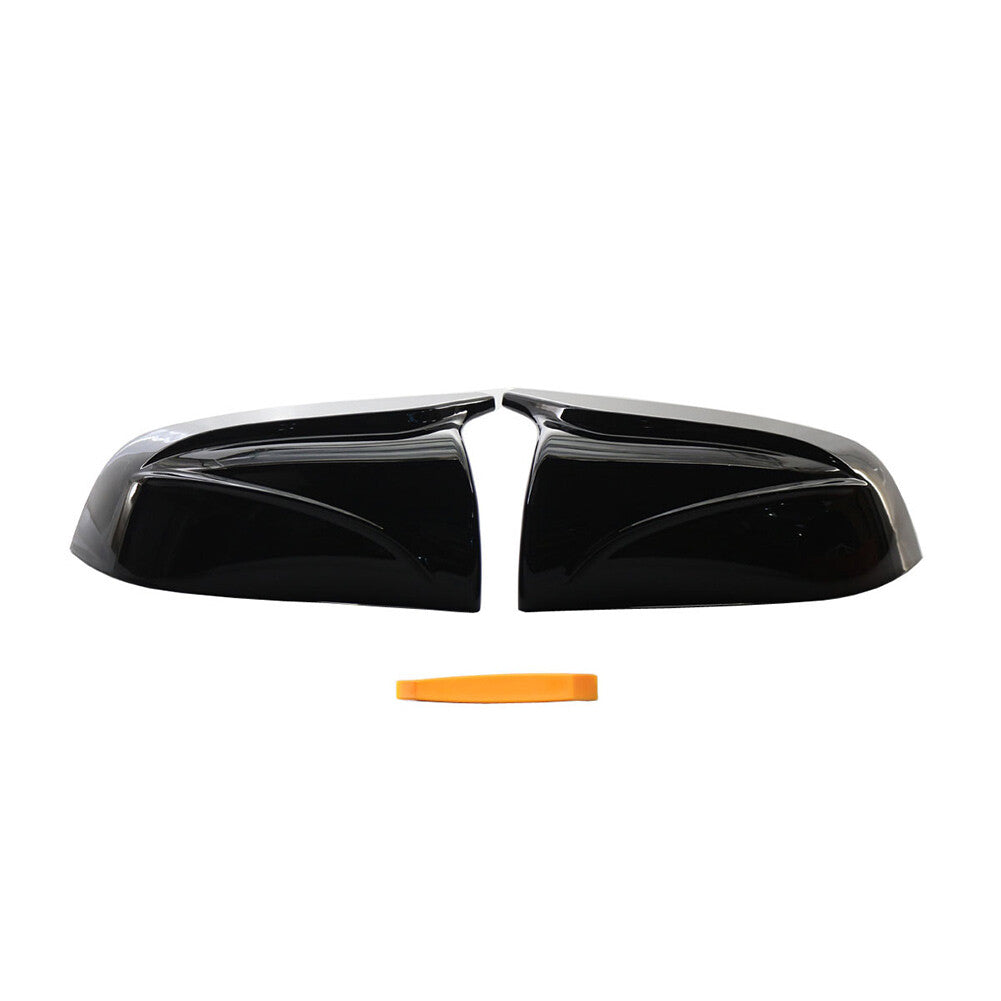 Pair Wing Rearview Mirror Cover Cap Gloss Black for Tesla Model 3 2017-2020