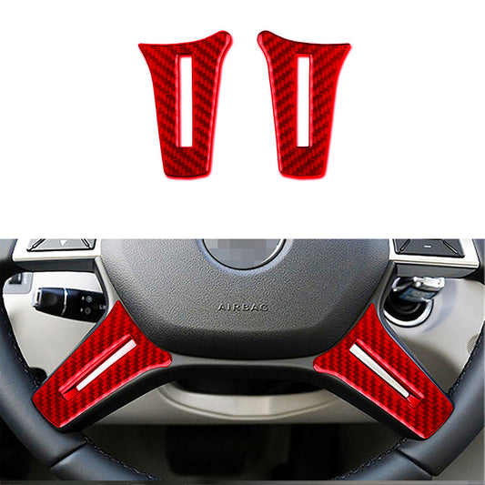 Red Carbon Fiber Steering Wheel Chin Trim for Mercedes-Benz C-Class W204 2011-2013