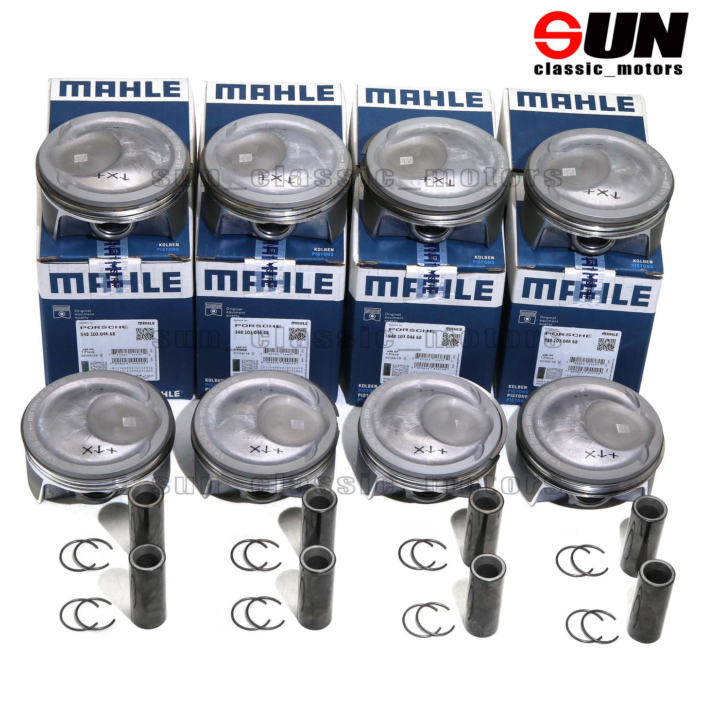 8-Piece Piston and Ring Set for Cayenne for Panamera Turbo 4.8T 955 957 970-