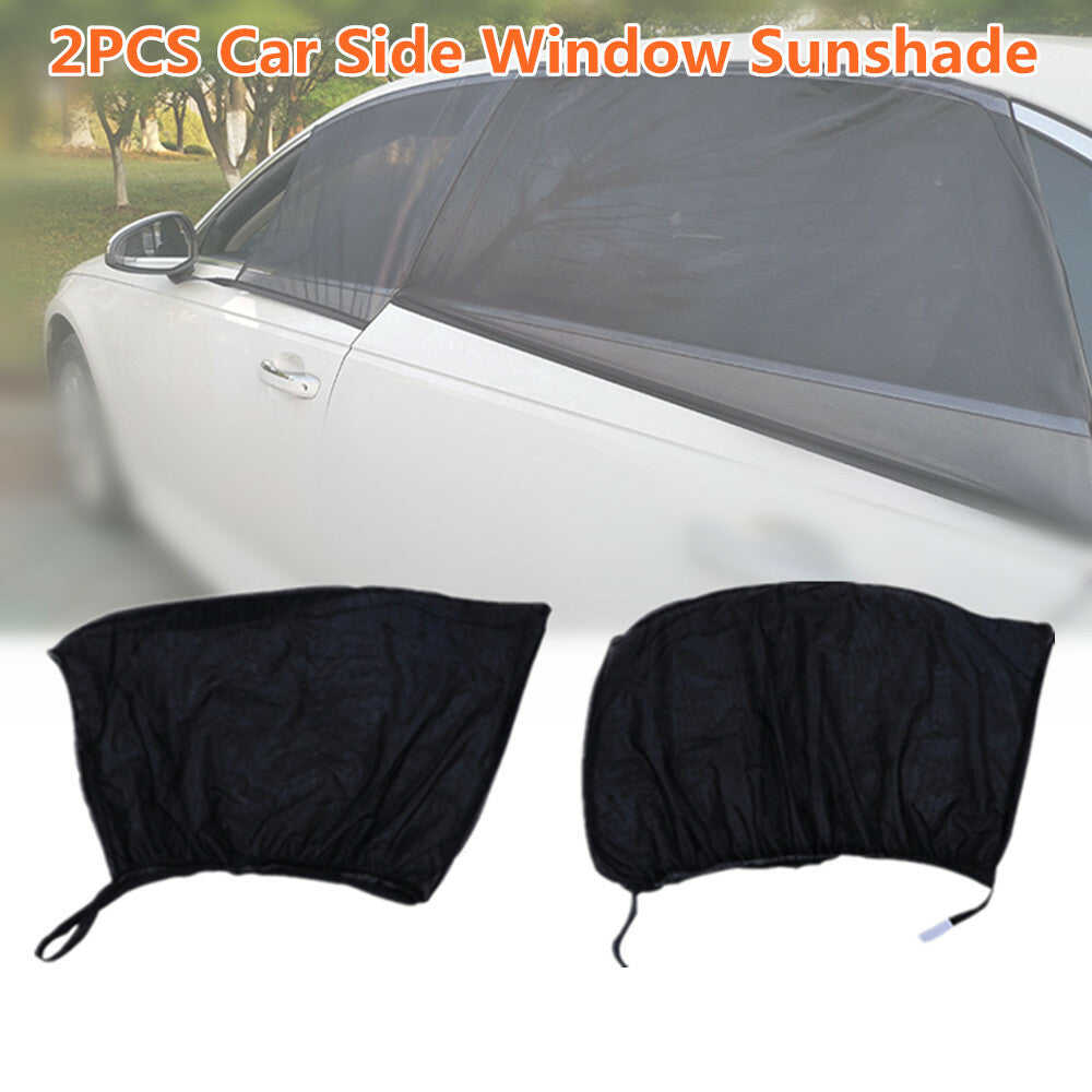 2pcs Car side window mesh fabric shield sun visor UV protection film - n