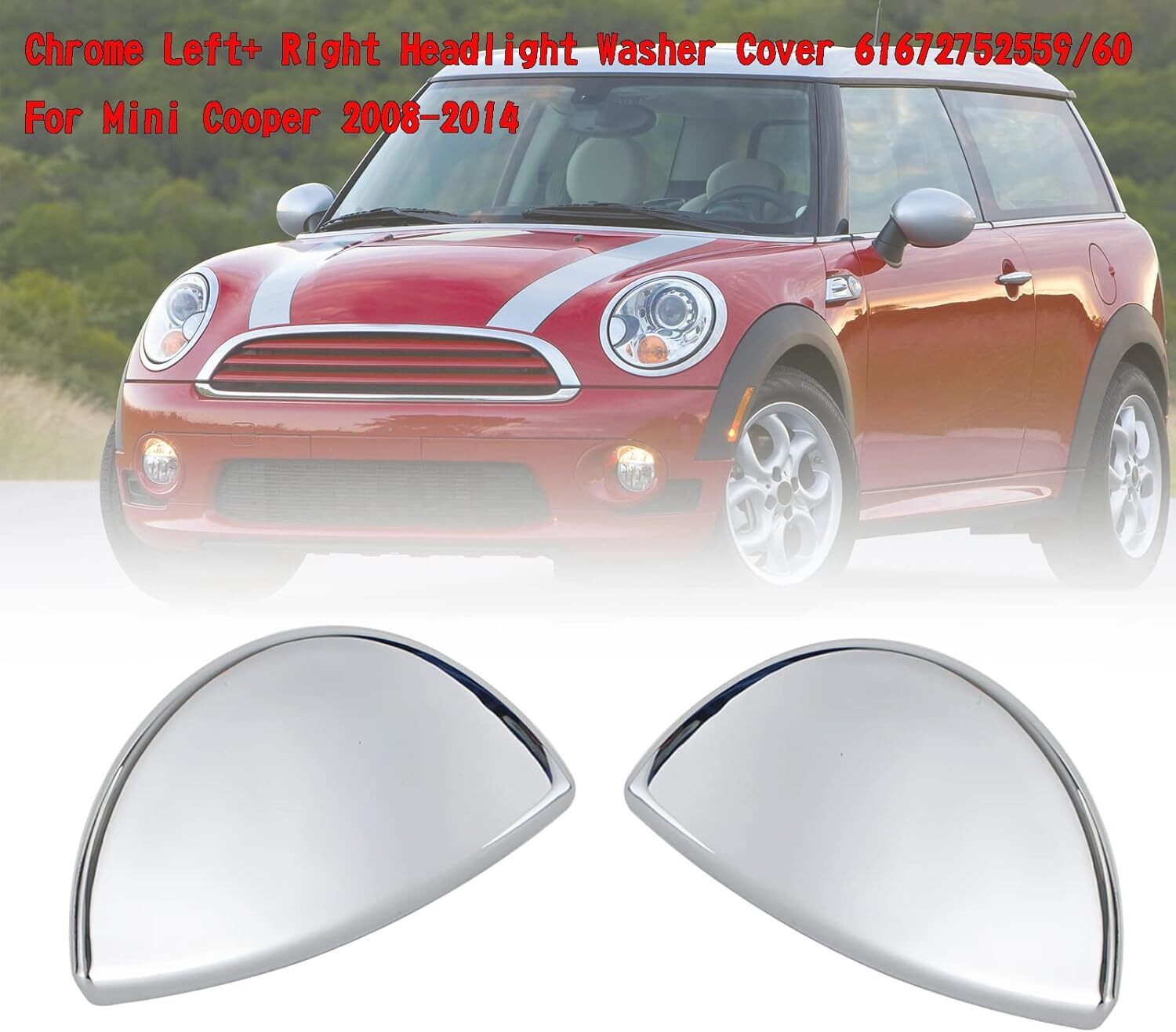Left Right Headlight Washer Flap Chrome for Mini Cooper R55 R56 R57 R58 New
