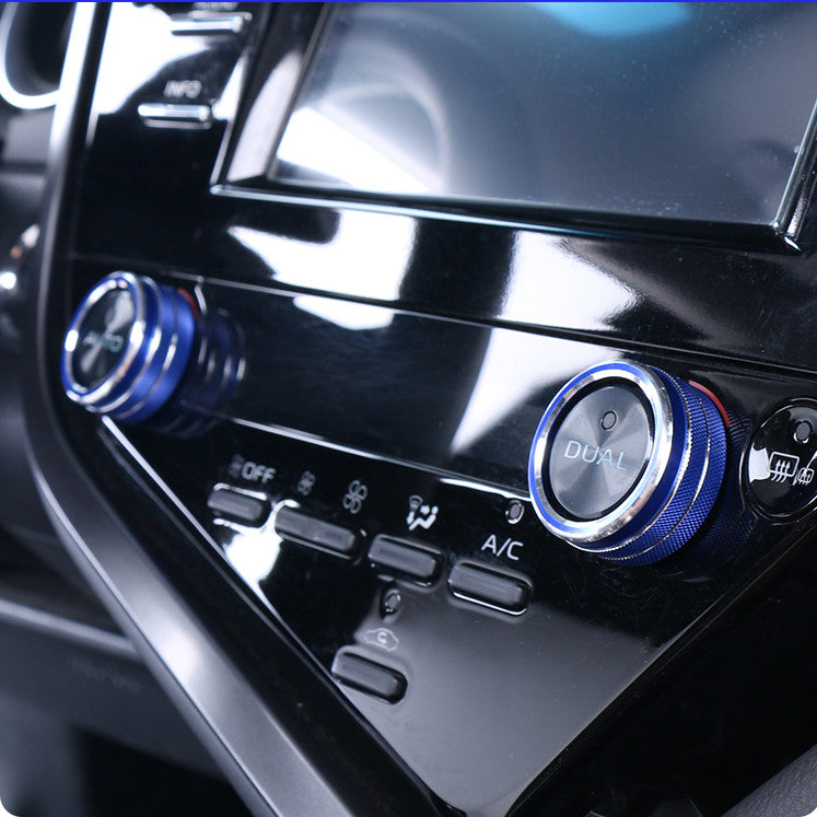Blue Console Air Condition Adjust knob Ring Cover for Toyota for Camry 2018-2024