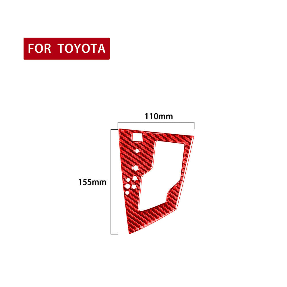Red Carbon Fiber Central Gear Shift Panel Cover Fit For T@yota for Corolla 2014-2018