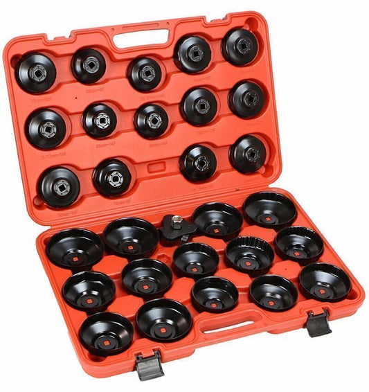 30PCS Cap Type Oil Filter Wrench CUP Socket Tools Set Automotive Removal Kit Q