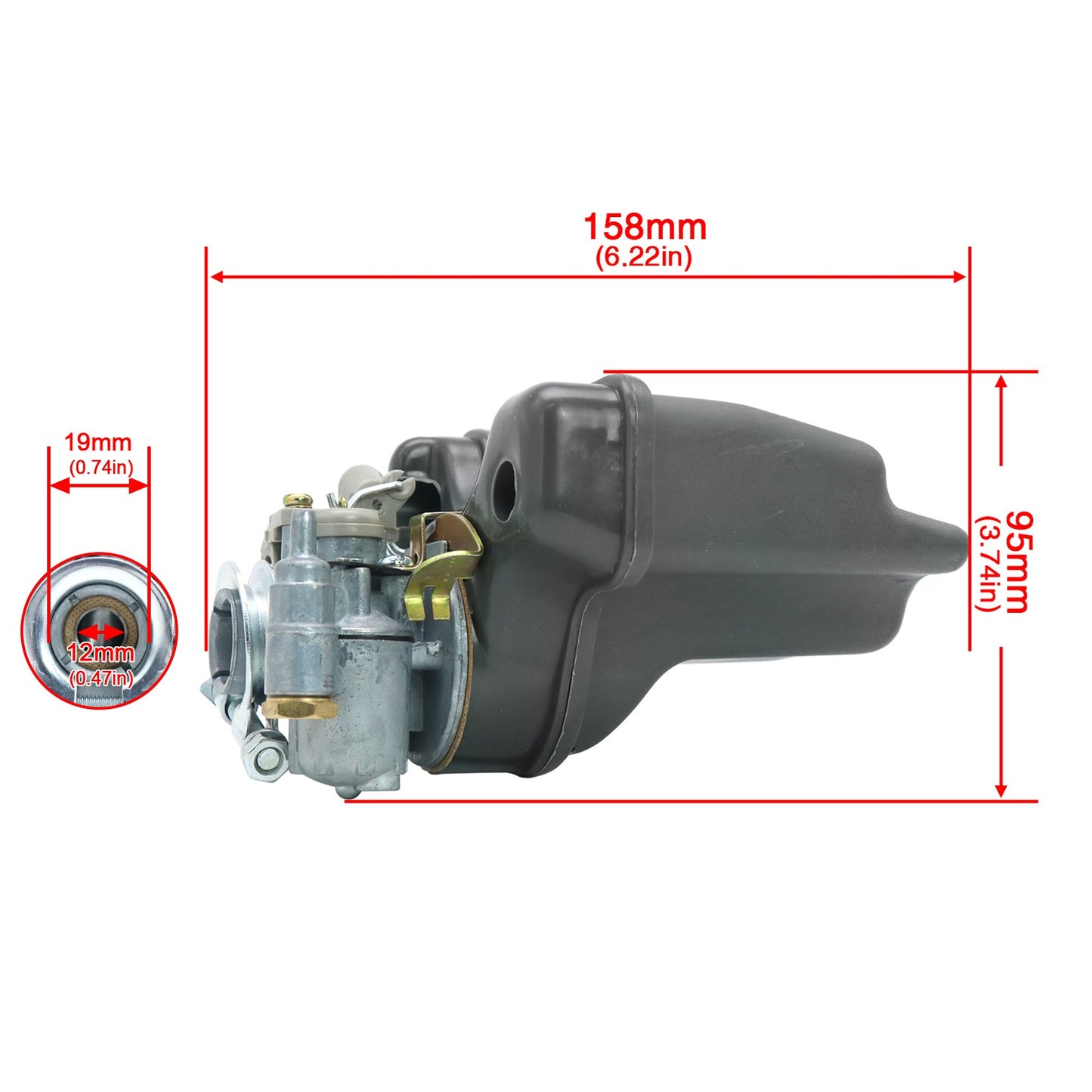 Motorcycle Carburetor for Peugeot 103/104 103 SP MVL 12mm 50cc 70cc Moped Scooter Q