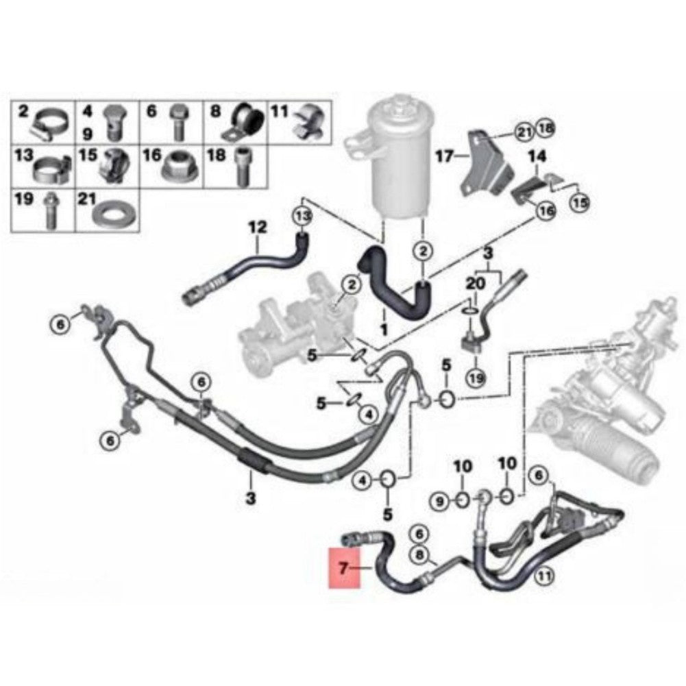 Front Power Steering Return Hose for BMW E70 SUV 32416795670 Q
