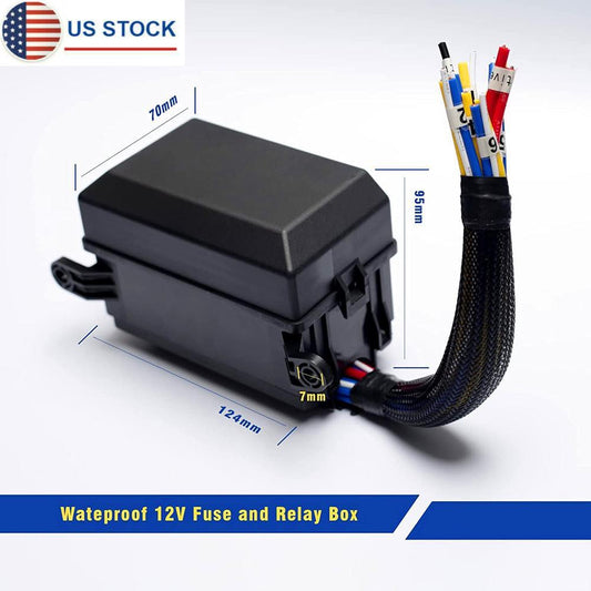 6 Way 12V Car Truck Boat Fuse  Relay Box w/ Pre-Wires Universal JD1914 RTT7121 Q