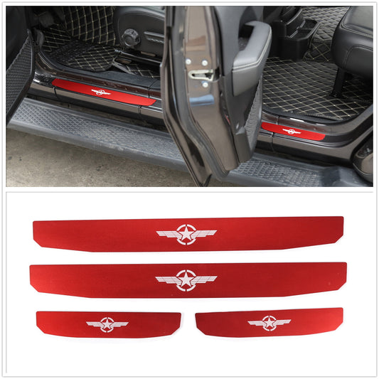 Aluminum Red Door Sill Guards for 2018-2023 for Jeep for Wrangler JL JT Entry Protection