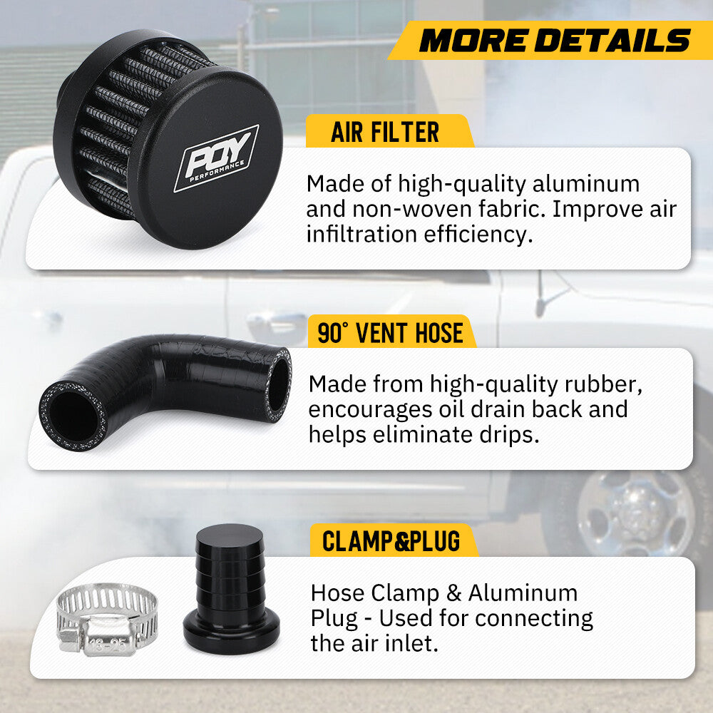 Oil Filter for CCV Crank Case Vent Kit Fit 07.5-17 for Dodge 6.7 Diesel 1500