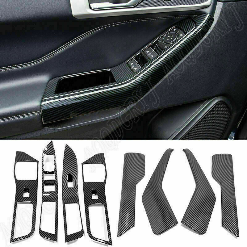 for Ford Explorer 2020-22 Carbon Look Window Lift Switch Button Panel Cover Trim