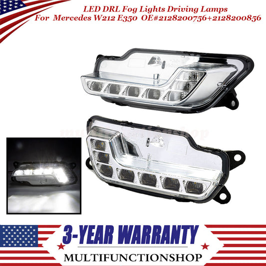2PCS LED Daytime Running Light Lamp for Mercedes W212 E350 400 550 2010-2016