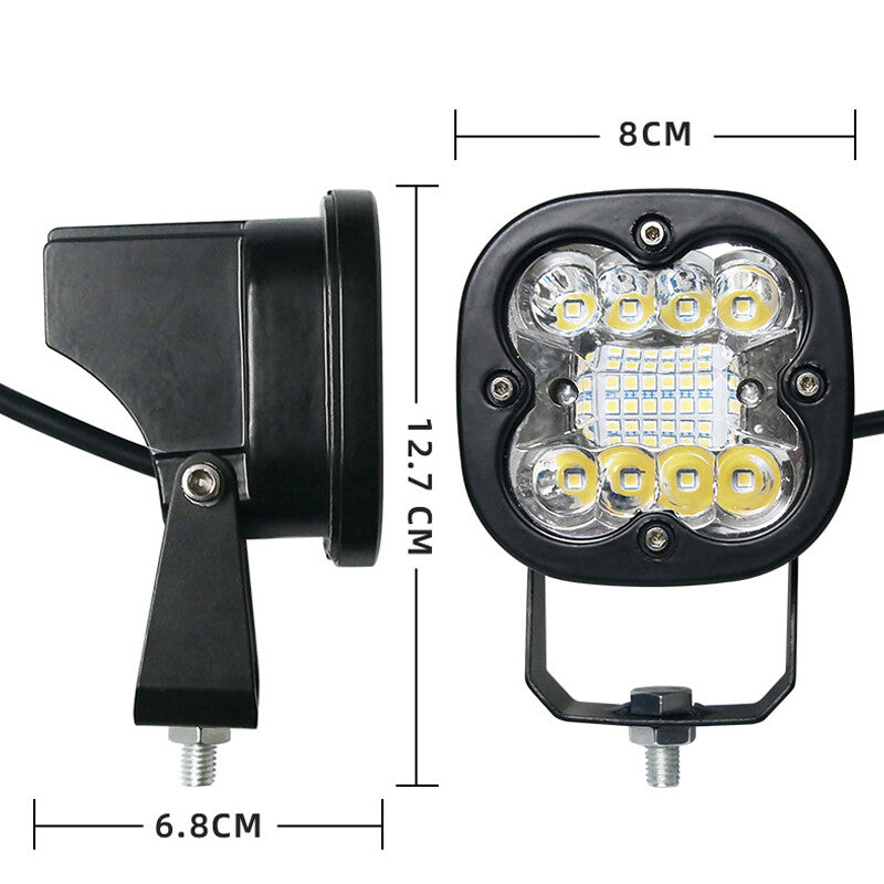 2-pack 12-36V 60W Truck/Motorcycle Off-Road Square LED Spotlights/Driving Fog Lights n