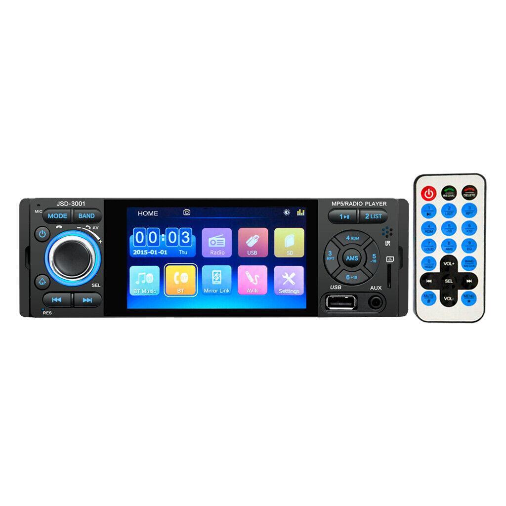 Car radio with 1DIN, 4.1-inch touchscreen MP5 player, audio mirror, stereo Bluetooth connection. n