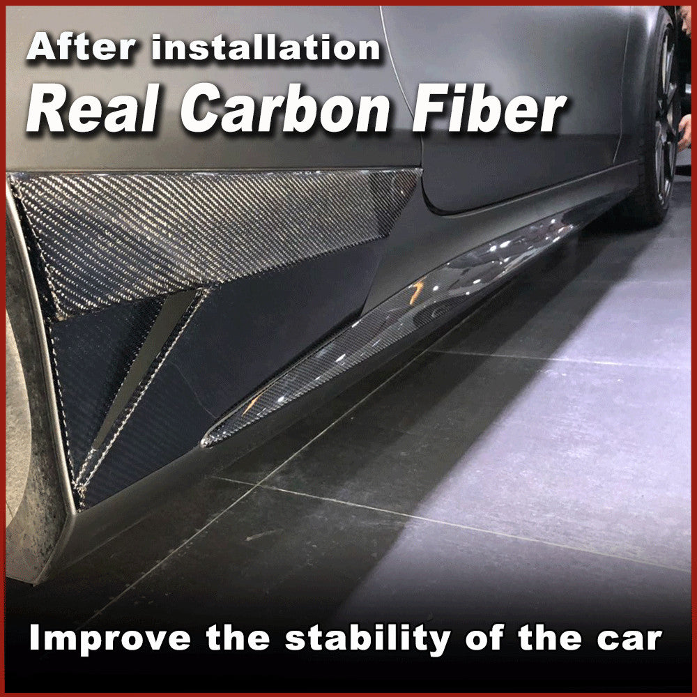 for Mercedes S-Class C217 S500 S63 S65 Carbon Side Skirt Extension Spoiler