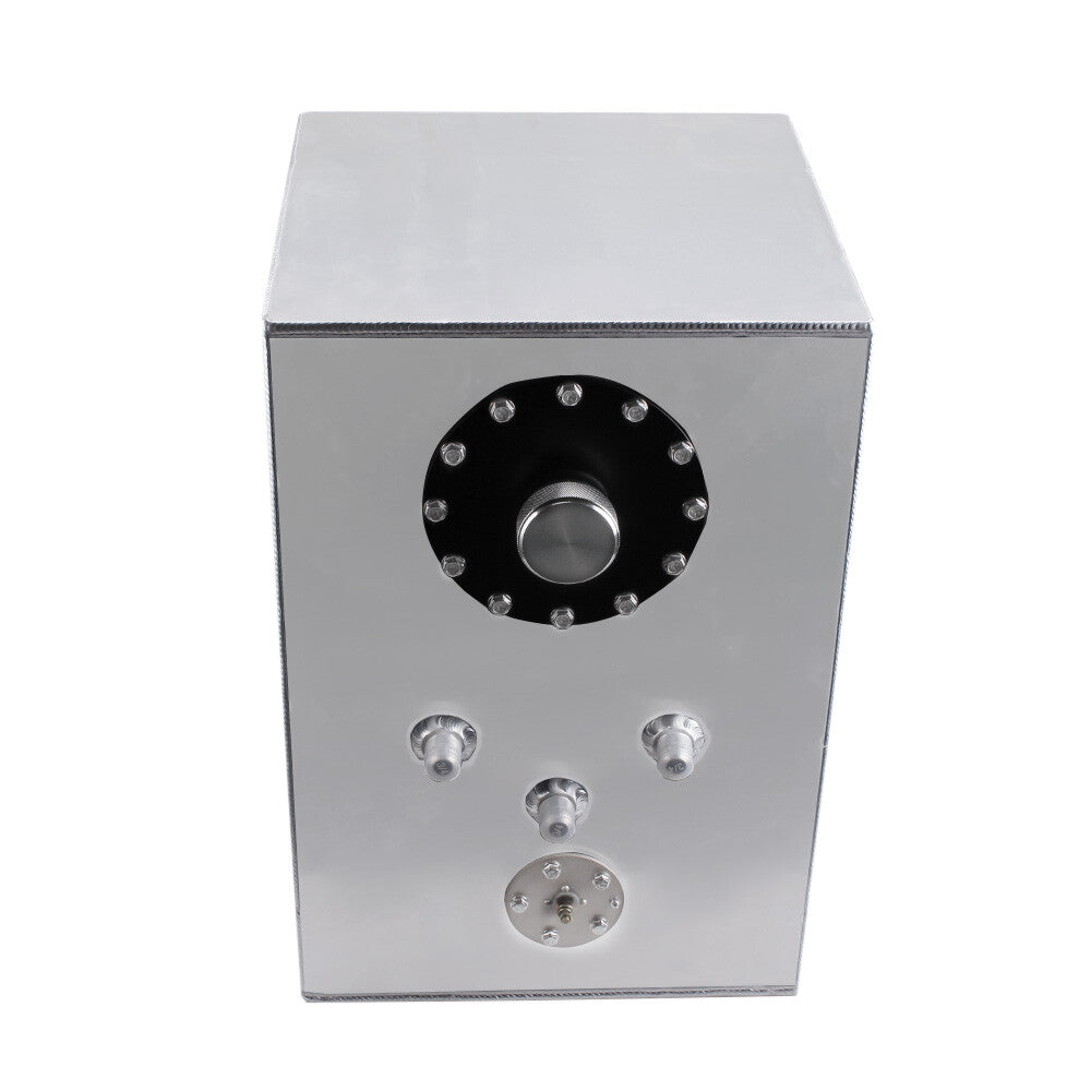 Silver Top-Feed Coated Aluminum Racing Fuel Cell Tank+Cap+Level Sender Q