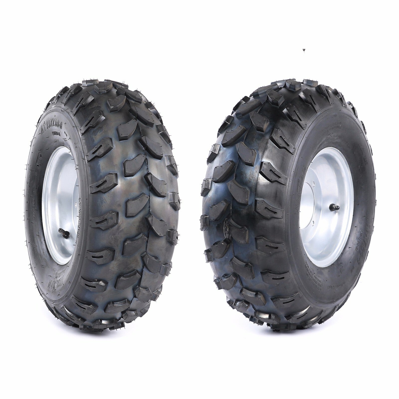 2 sets of all-terrain vehicle tires (19x7-8), rims (19x7.00-8), steering joints, and rims for go-karts.