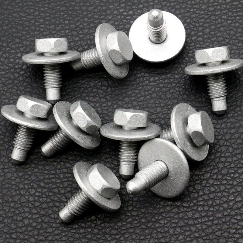 10Pcs M6x12mm Bumper Hex Head Bolt Screw With Washer for Tesla Model X