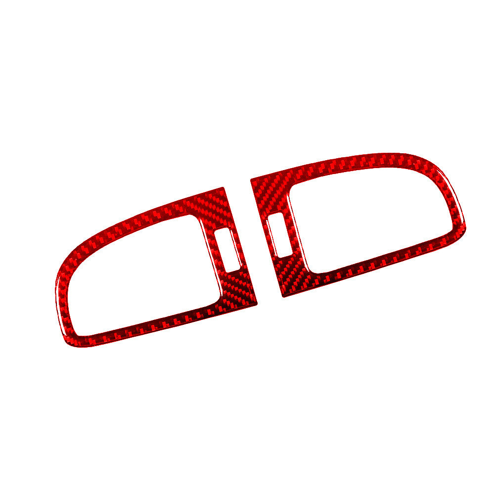 2x Red Gear Shift Side Trim Cover Decor Carbon Fiber for Audi A4 B9 S4 2017-2019 v