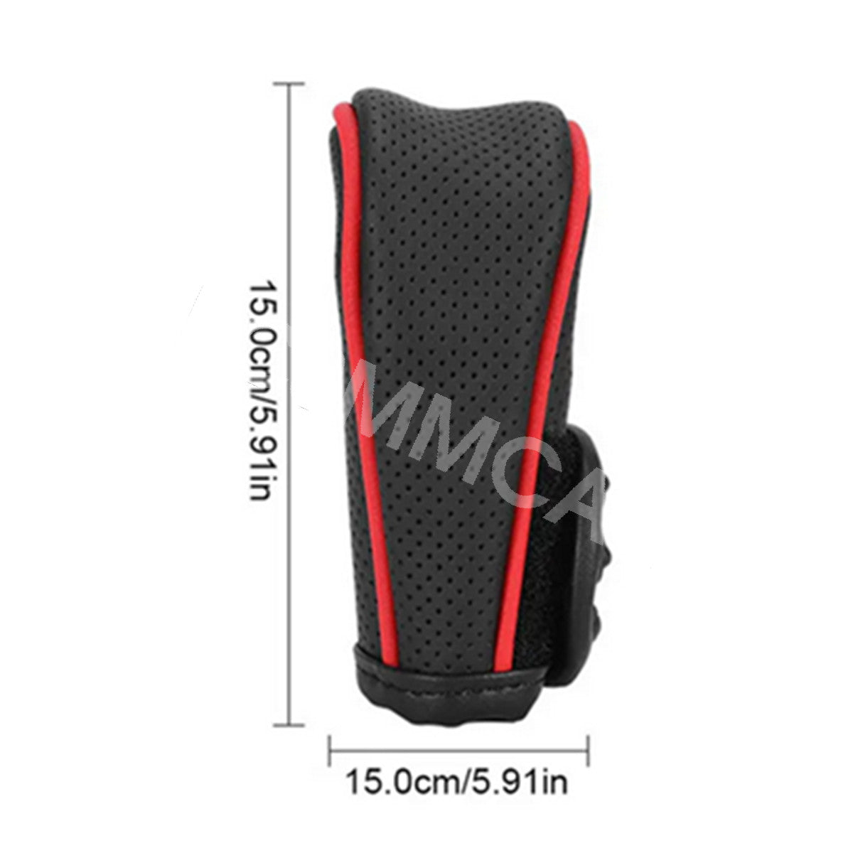 Black/Red Car Interior Gear Shift Lever Knob Cover Trim PU Leather Breathable