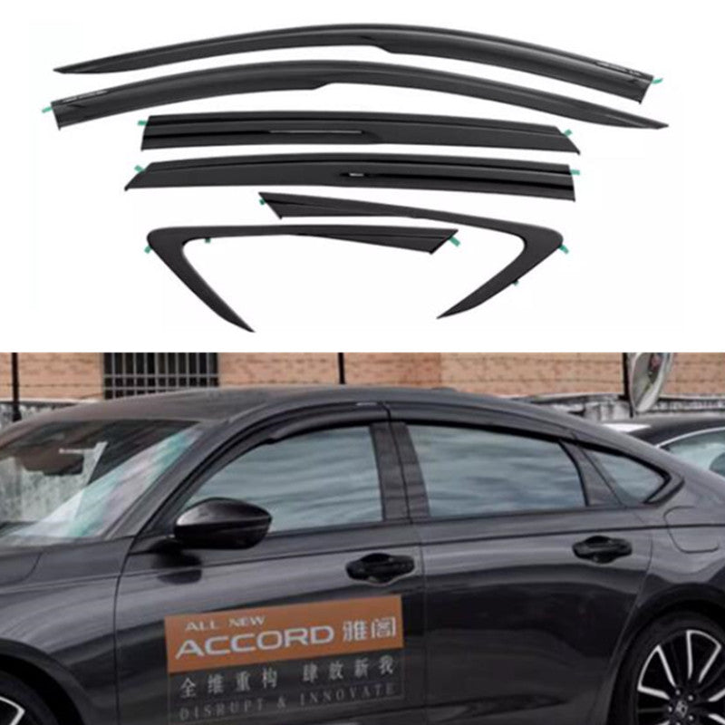 for Honda Accord 2023-2025 Window Visor Vent Shades Sun Rain Guard Trim Black B n