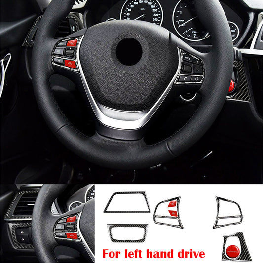 8¡ÁCarbon Fiber Steering Wheel Button Trim for BMW 3 4 Series F30 GT F34 2013-19