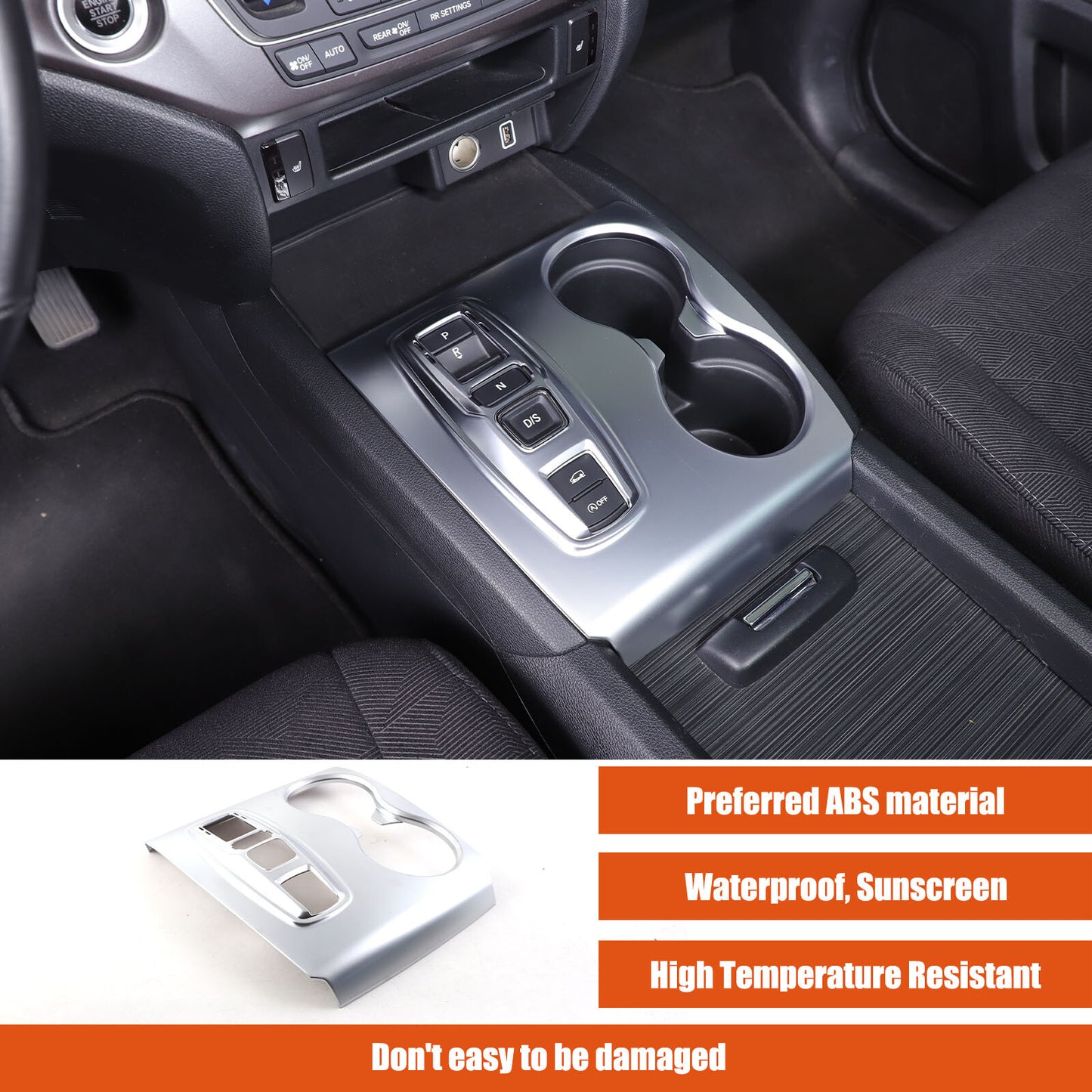 Suitable for 2020-2023 for Honda Ridgeline Chrome center console gear shift cover trim - n