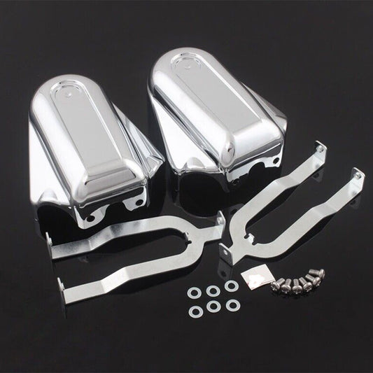 Chrome Bar Shield Rear Axle Covers Swingarm Cap for Harley Softail FLSTC FLS Q