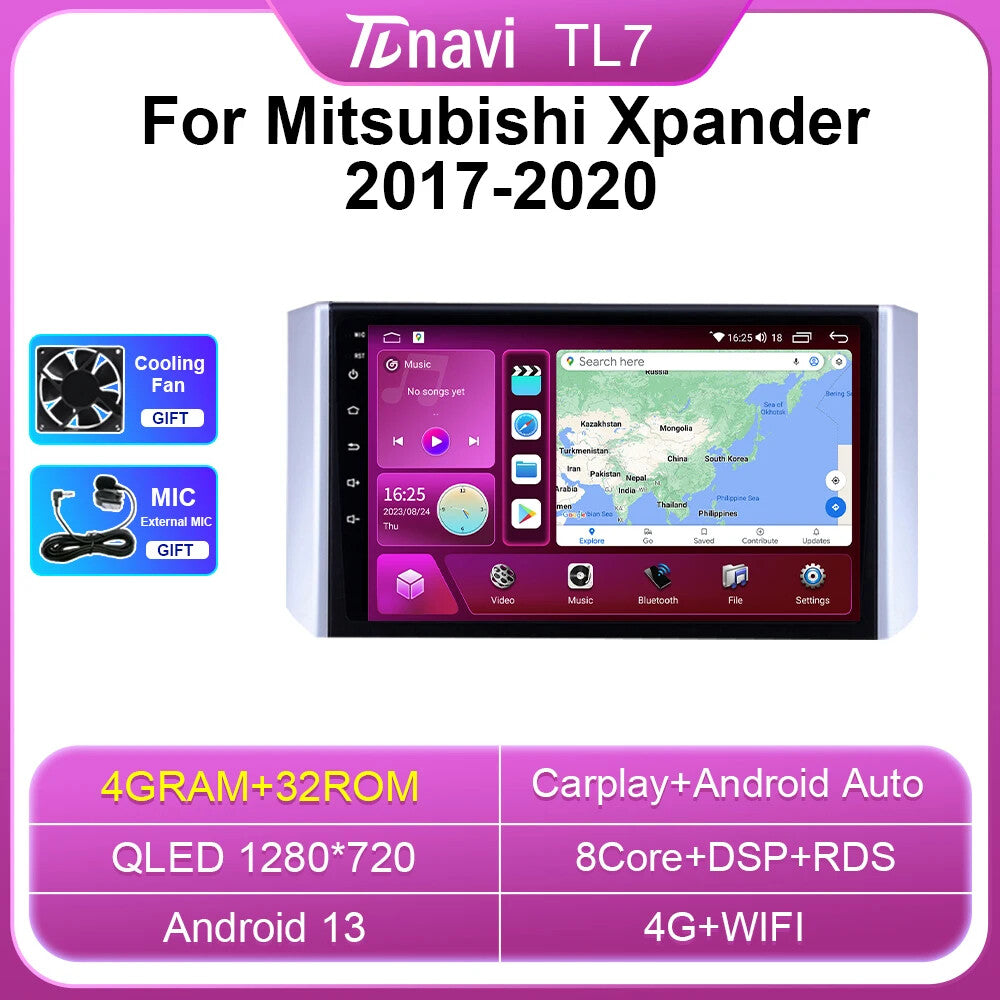 for Mitsubishi Xpander 2017-2020 CarPlay Car Radio GPS Multimedia Player Screen