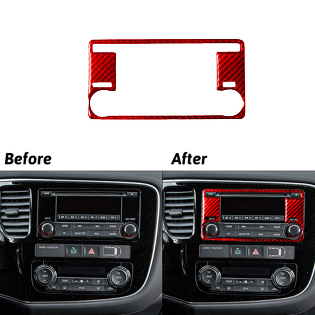 Carbon Fiber Rear Center Cup Holder Panel Cover Trim for Chrysler 200 2015-2017 v