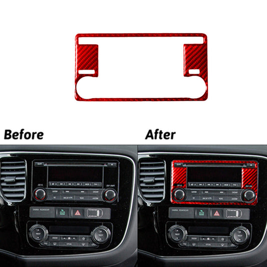 Carbon Fiber Rear Center Cup Holder Panel Cover Trim for Chrysler 200 2015-2017 v
