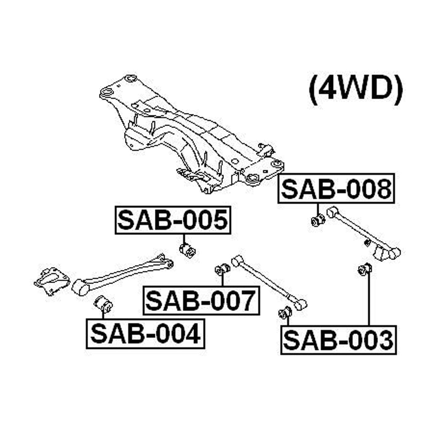 2-arm bushing (rail control arm) SAB-008 for Subaru : 20251-AA021 - n