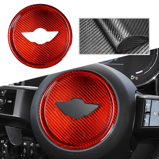 Red Carbon Fiber Steering Wheel Center Panel Trim Cover for Mini F54 F55 F56 F57 Q