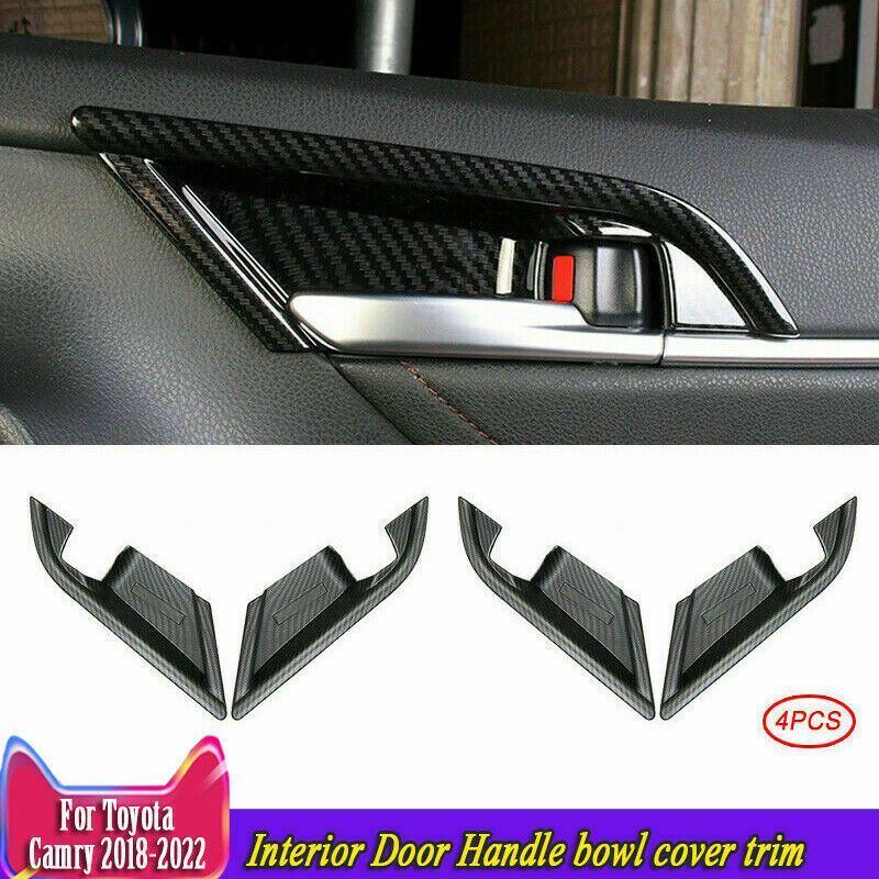 for Toyota for Camry 2018-2023 Carbon Fiber ABS Inner Door Handle Bowl Cover Trims