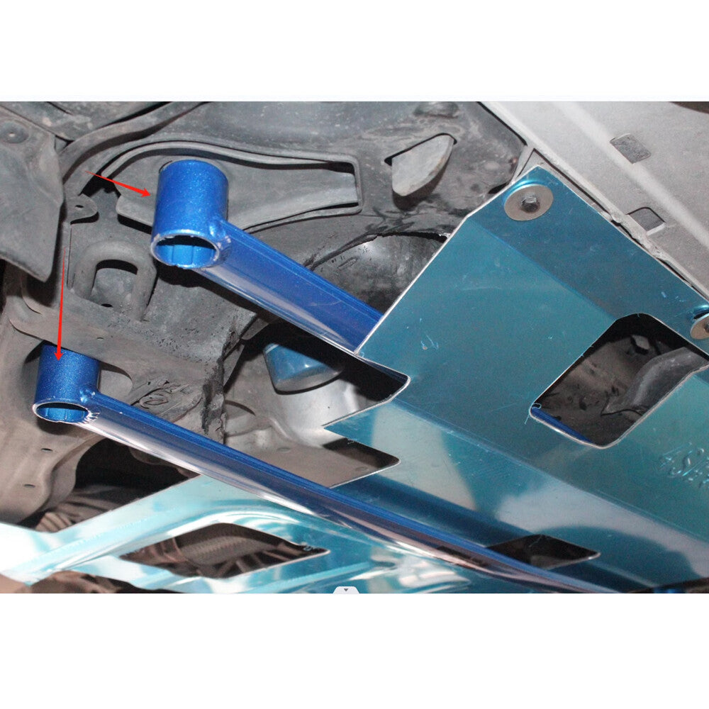 Red Front+ Rear Lower Cross Brace Strut Bar+ H Brace for Honda Accord 2008-2012