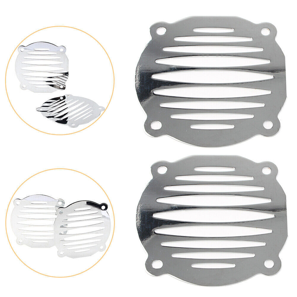 Chrome Motorcycle Speaker Mesh Grill Cover Fit for Harley Electra Glide FLHT 00-13 Q