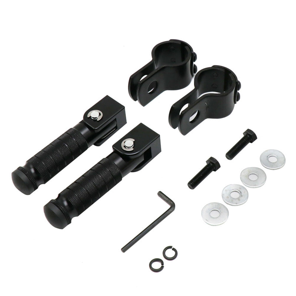 2x Folding Rearsets Folded Motorbike Footrest Bicycle Foot Pegs Pedal Black CNC