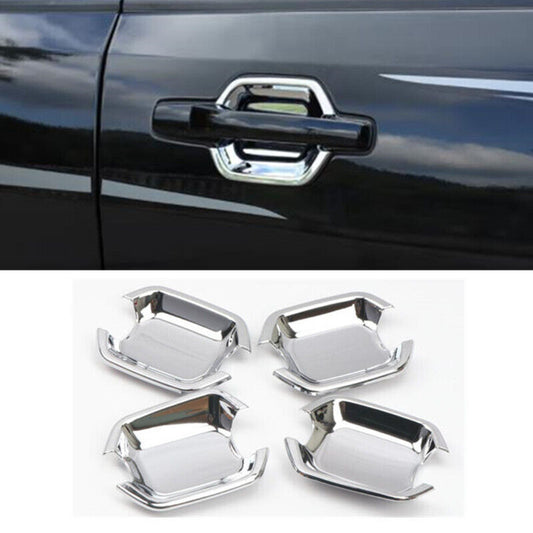 Chrome 4CPS Door Handle Bowl Cover Trim for Mitsubishi Montero Pajero 2009-2021