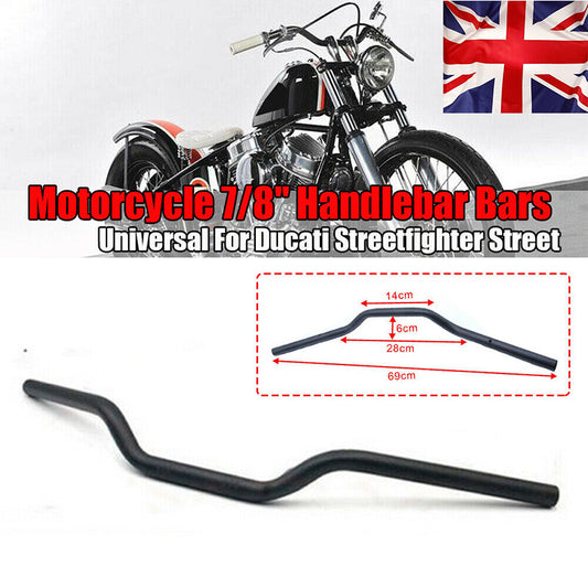 Motorcycle 7/8 22mm Drag Bar Handlebar For Dirt Bike ATV Universal Black